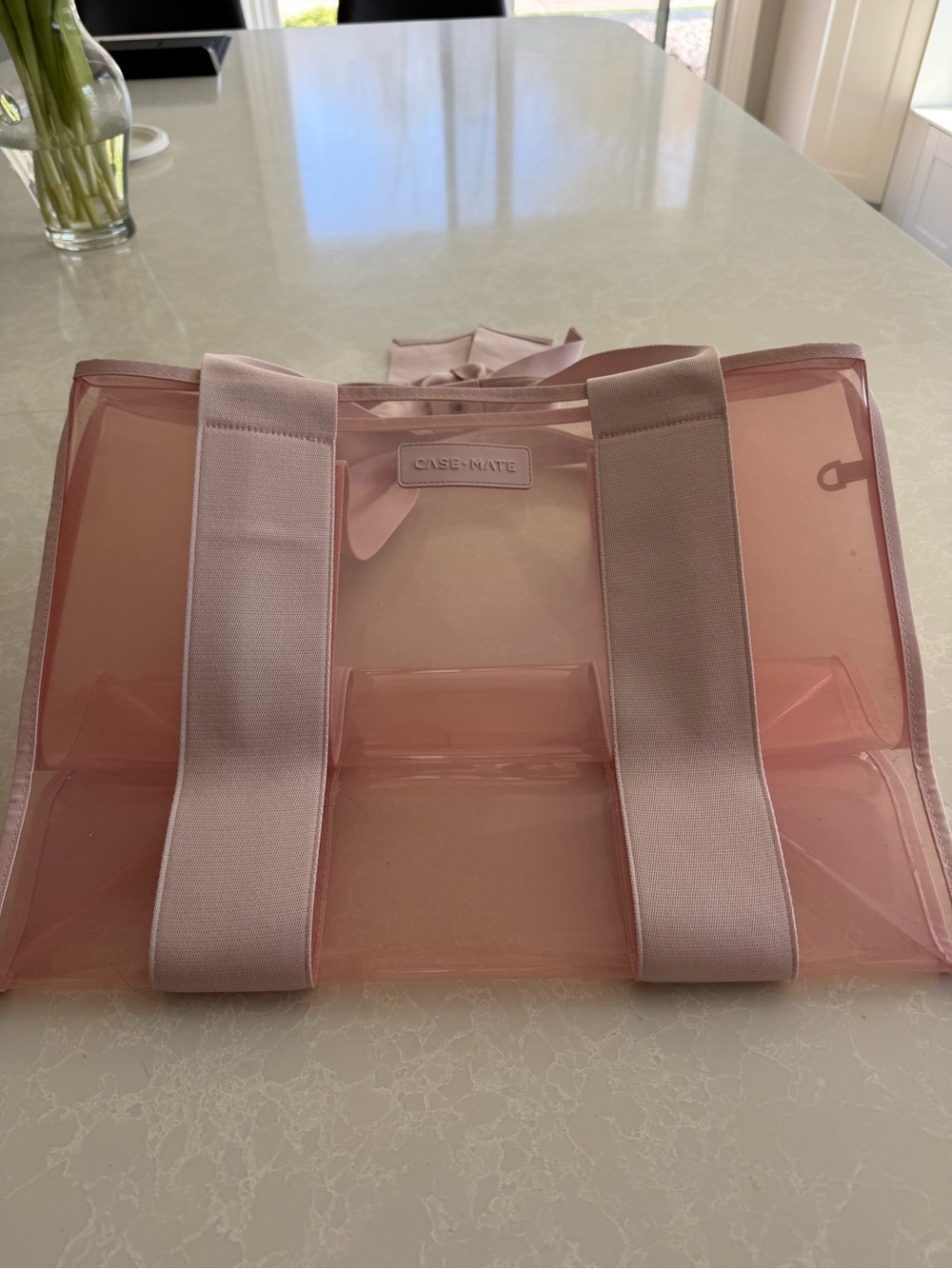 Case Mate Pink Bow-Accent Clear Tote Bag - Picture 3 of 5
